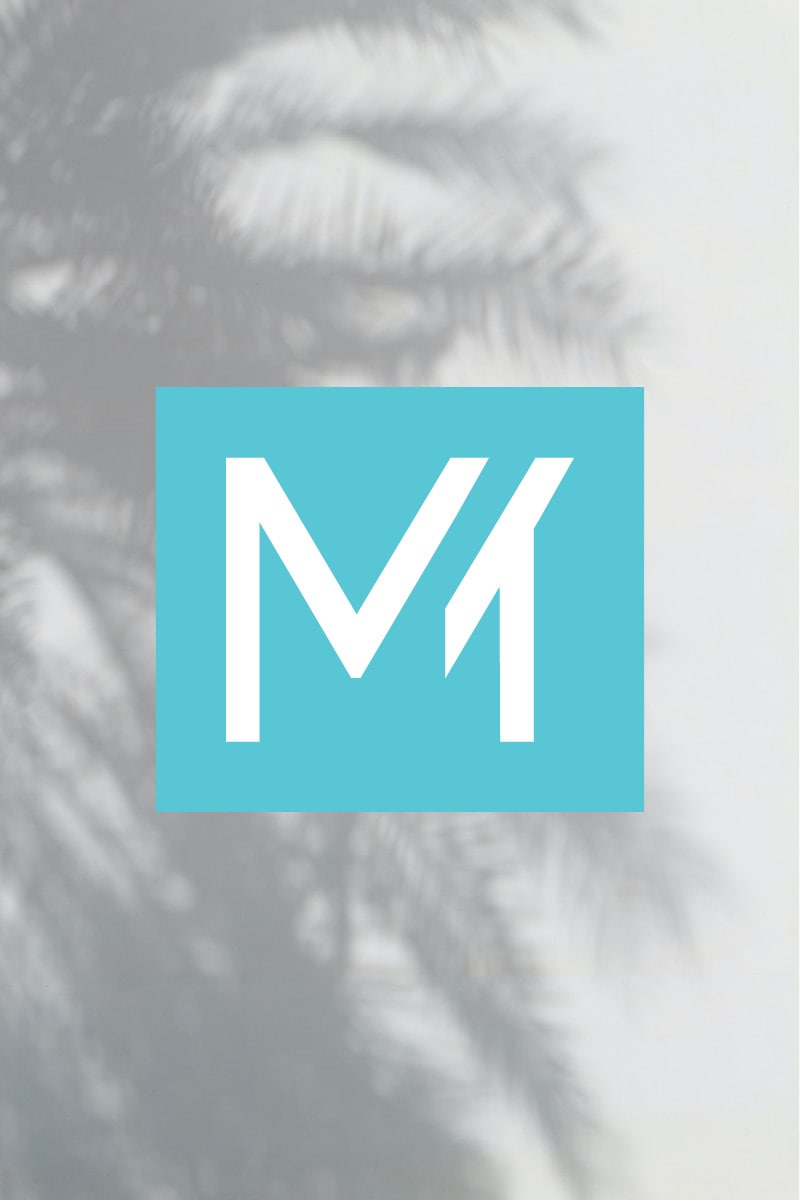 michelle topper real estate logo mark palm trees background