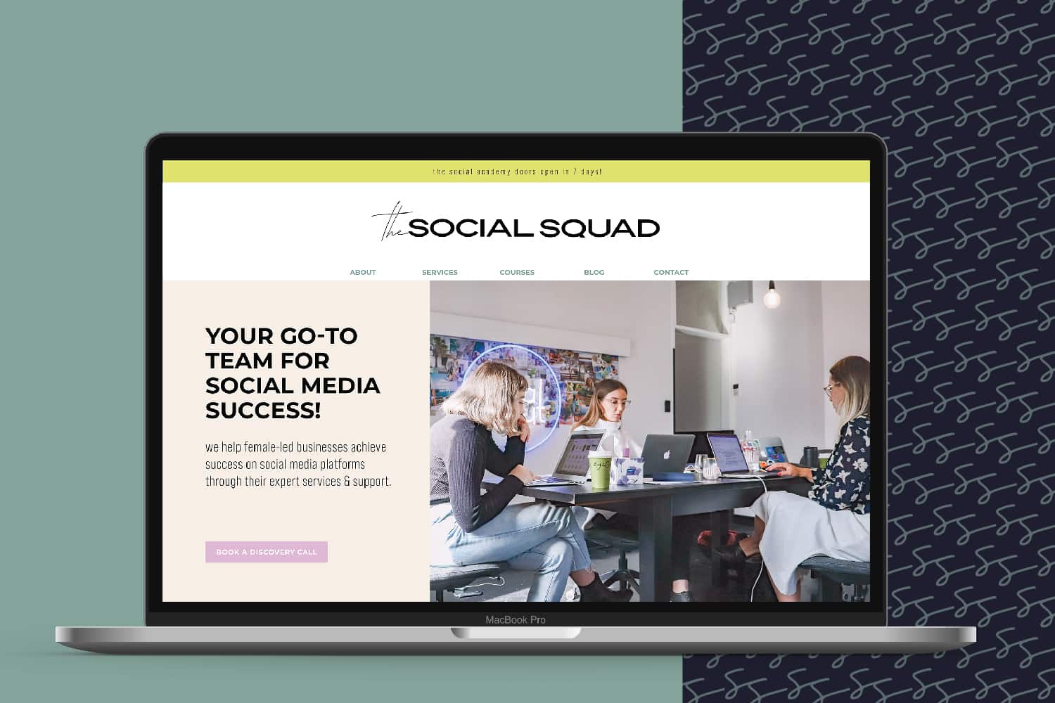 the social squad website design